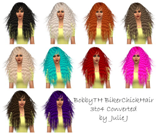 BobbyTH's Biker Chick Hair 3to4 - The Sims 4 Catalog