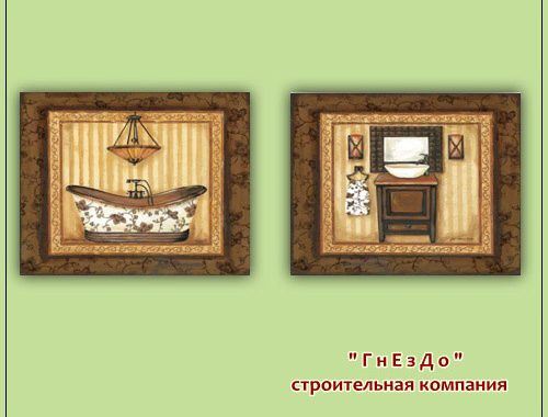 Decoupage picture bathroom