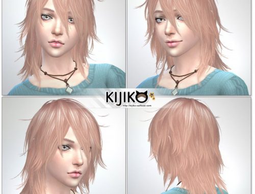 Pink and Fluffy hair F TS3 to TS4 conversion