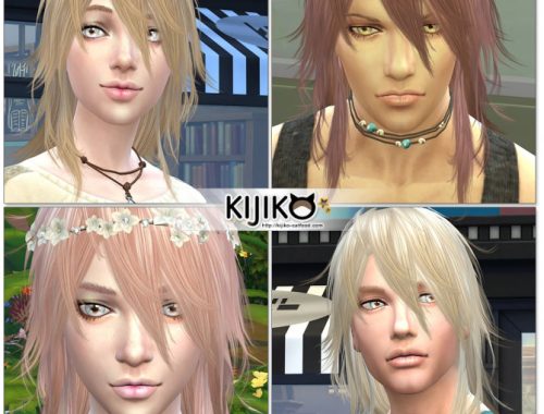 Pink and Fluffy hair F TS3 to TS4 conversion