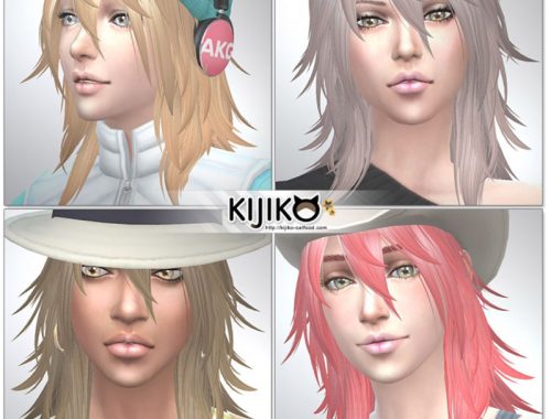 Pink and Fluffy hair F TS4 edition