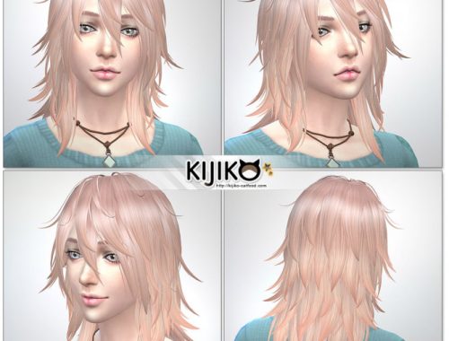 Pink and Fluffy hair F TS4 edition