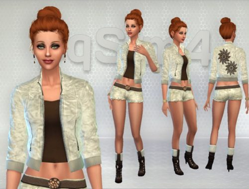 Set jacket, shorts and boots