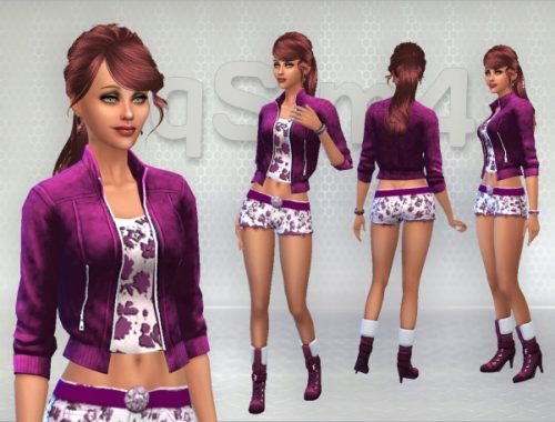 Set jacket, shorts and boots