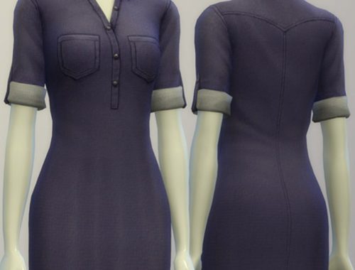 Denim shirt dress (10 colors)