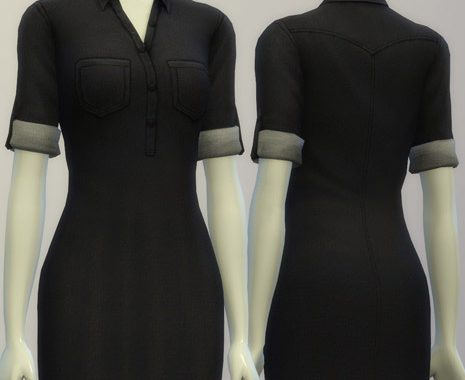 Denim shirt dress (10 colors)