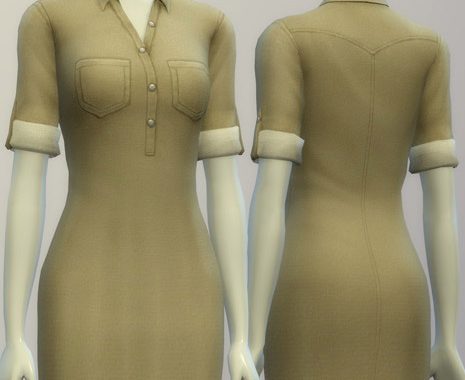 Denim shirt dress (10 colors)