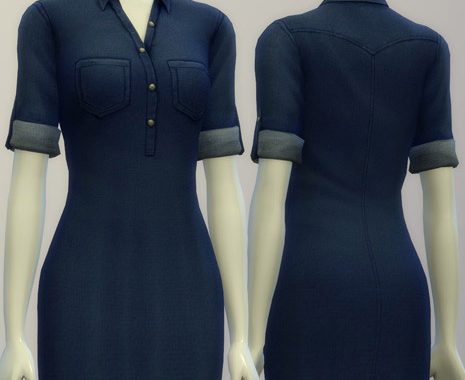 Denim shirt dress (10 colors)