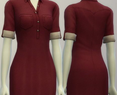 Denim shirt dress (10 colors)