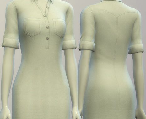 Denim shirt dress (10 colors)