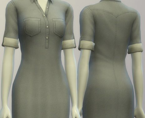 Denim shirt dress (10 colors)