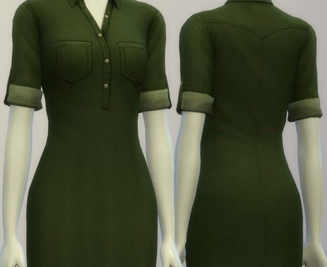 Denim shirt dress (10 colors)