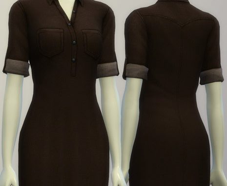 Denim shirt dress (10 colors)