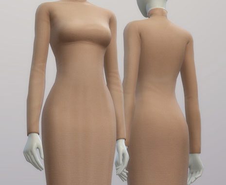 Turtle-neck sweater dress