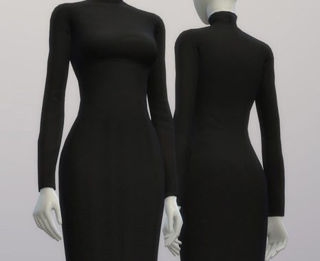 Turtle-neck sweater dress