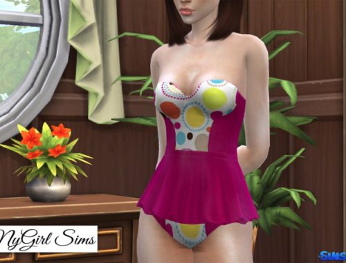 Prints and Solids Peplum Swimsuit