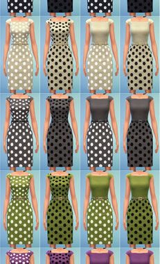 Two-Tone Dress with Polka Dots