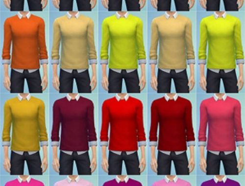 Untucked Collared Shirt with Sweater