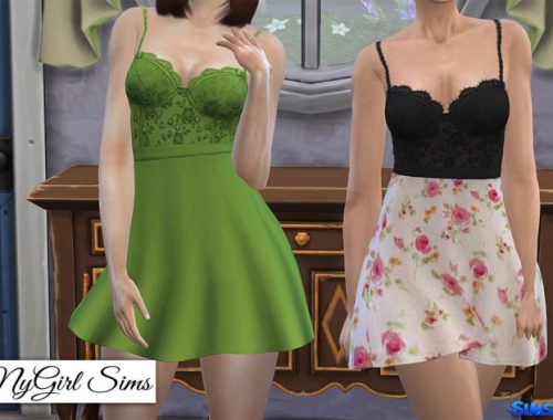 Lace Corset Flare Dress