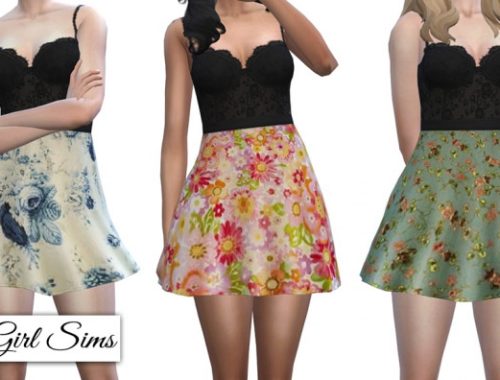 Lace Corset Flare Dress