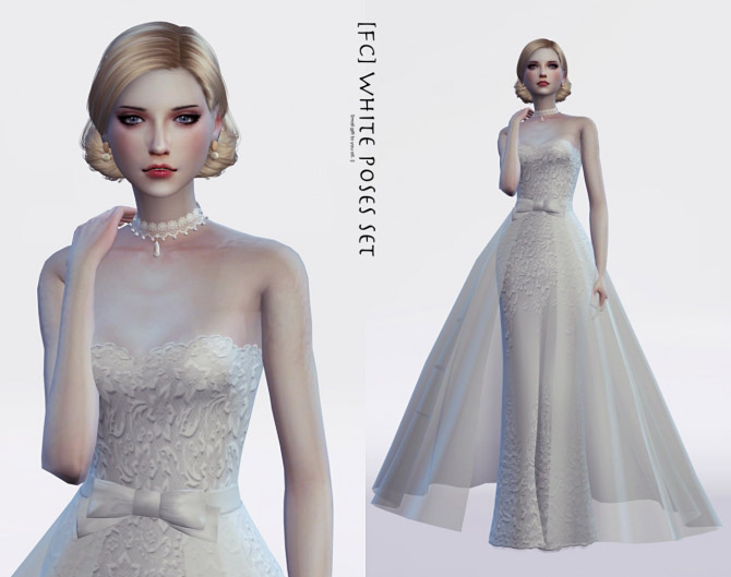 White Dress Special Poses The Sims 4 Catalog