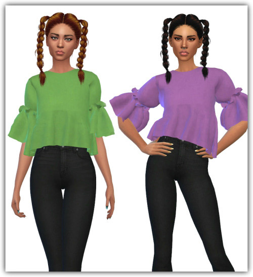 Ruffle Blouse Recolors - The Sims 4 Catalog