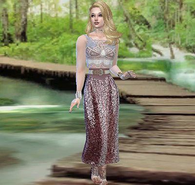 Cropped high waisted dress