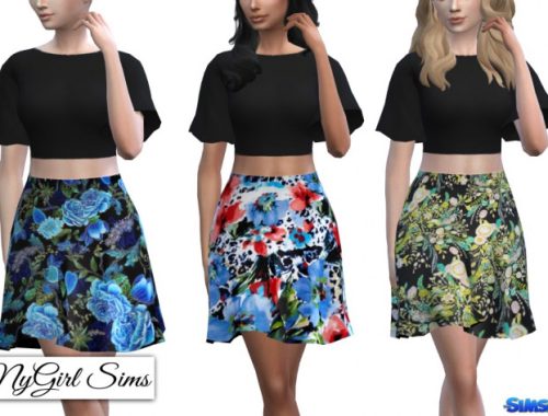 Two Piece Dark Floral Dress