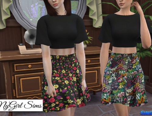Two Piece Dark Floral Dress