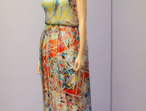 E.P. maxi pattern dress