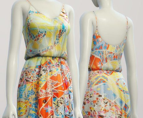 E.P. maxi pattern dress