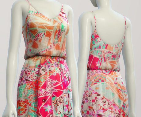 E.P. maxi pattern dress