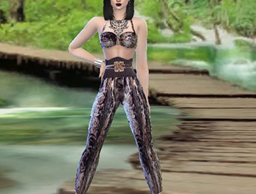 High waist denim set
