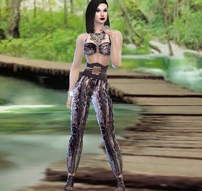 High waist denim set