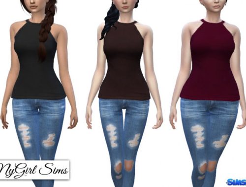 Round Neck Ribbed Tank