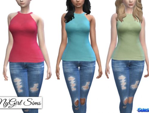 Round Neck Ribbed Tank
