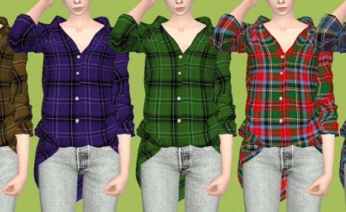 Loose Fit Plaid Shirt