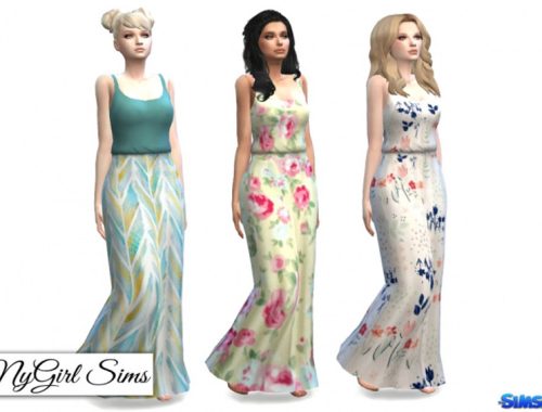 Gathered Waist Tank Maxi Dress Prints