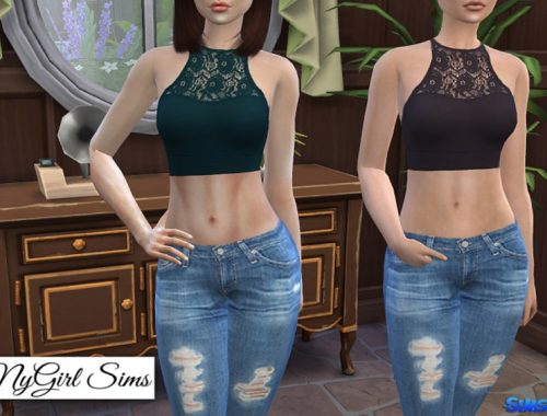 Athletic Lace Crop Tank