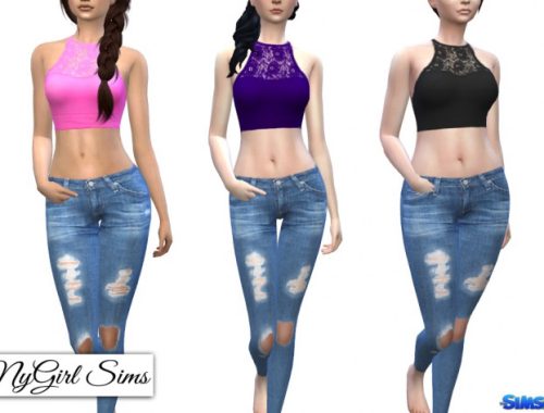Athletic Lace Crop Tank
