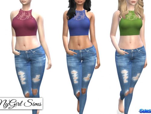 Athletic Lace Crop Tank
