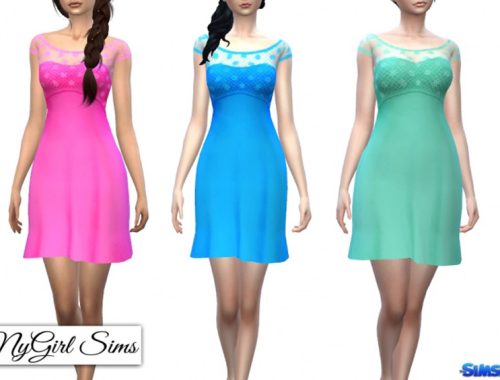 Strapless Dress with Lace Crop Overlay