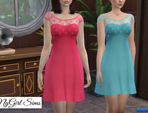 Strapless Dress with Lace Crop Overlay