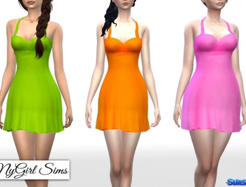 Flared Halter Cocktail Dress