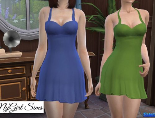 Flared Halter Cocktail Dress
