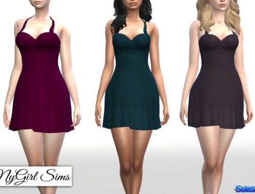 Flared Halter Cocktail Dress