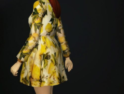 The bright lemon print dress