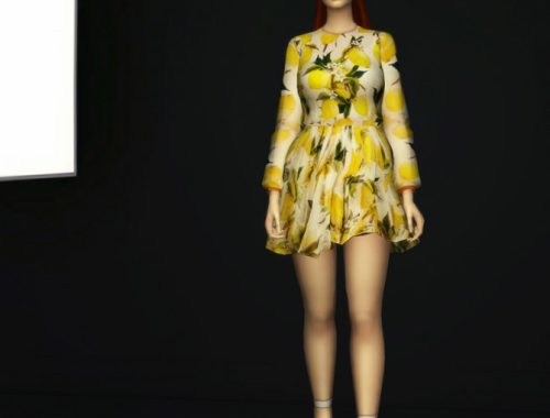 The bright lemon print dress