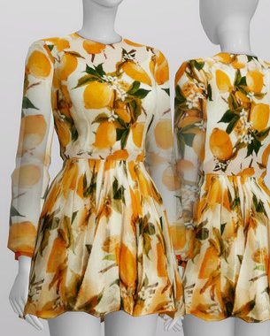 The bright lemon print dress