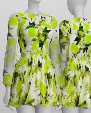 The bright lemon print dress